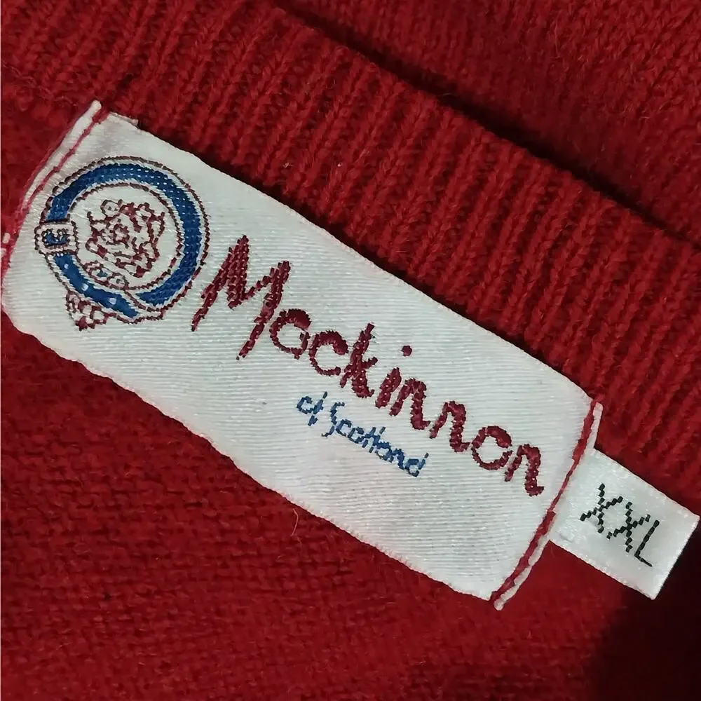 MACKINNON OF SCOTLAND! 100% FINE NEW WOOL RED DELICIOUS SWEATER VEST! SZ XXL